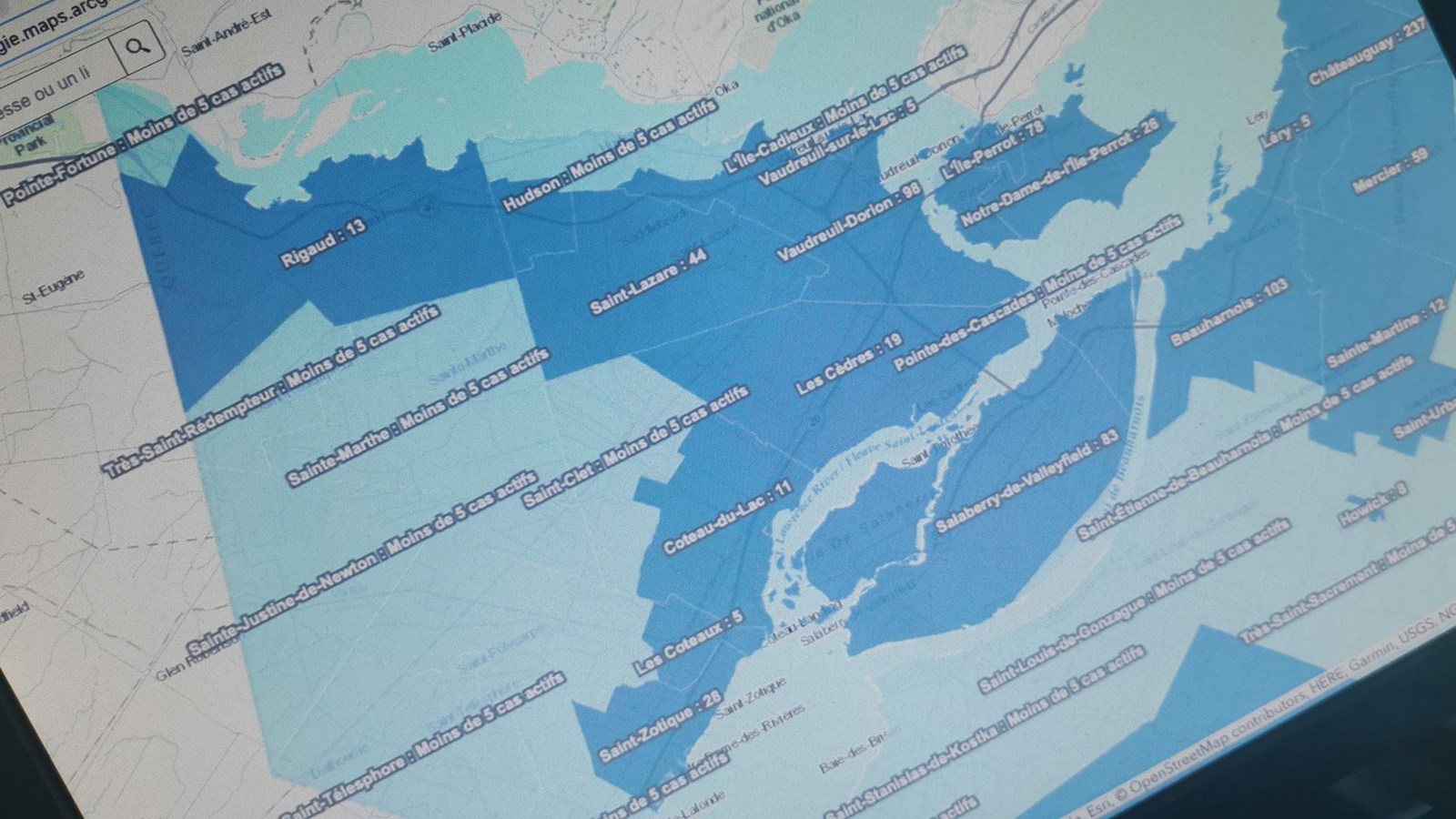 98 cas actifs à Vaudreuil-Dorion en date du 7 janvier 