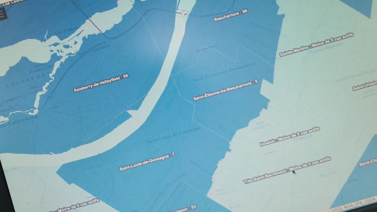 99 cas actifs à Salaberry-de-Valleyfield cette semaine 