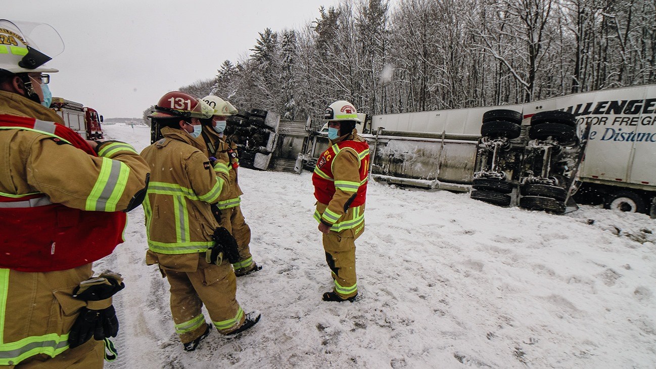 Accident sur l'autoroute 20 ouest à Coteau-du-Lac
