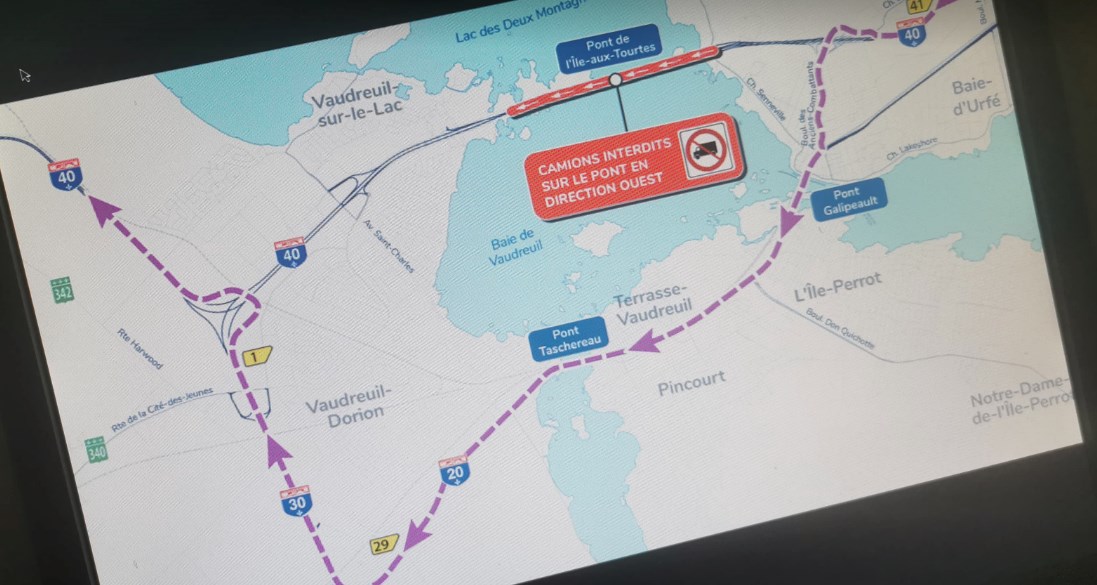 Entrave routière sur le pont de l'Île-aux-Tourtes ce week-end 