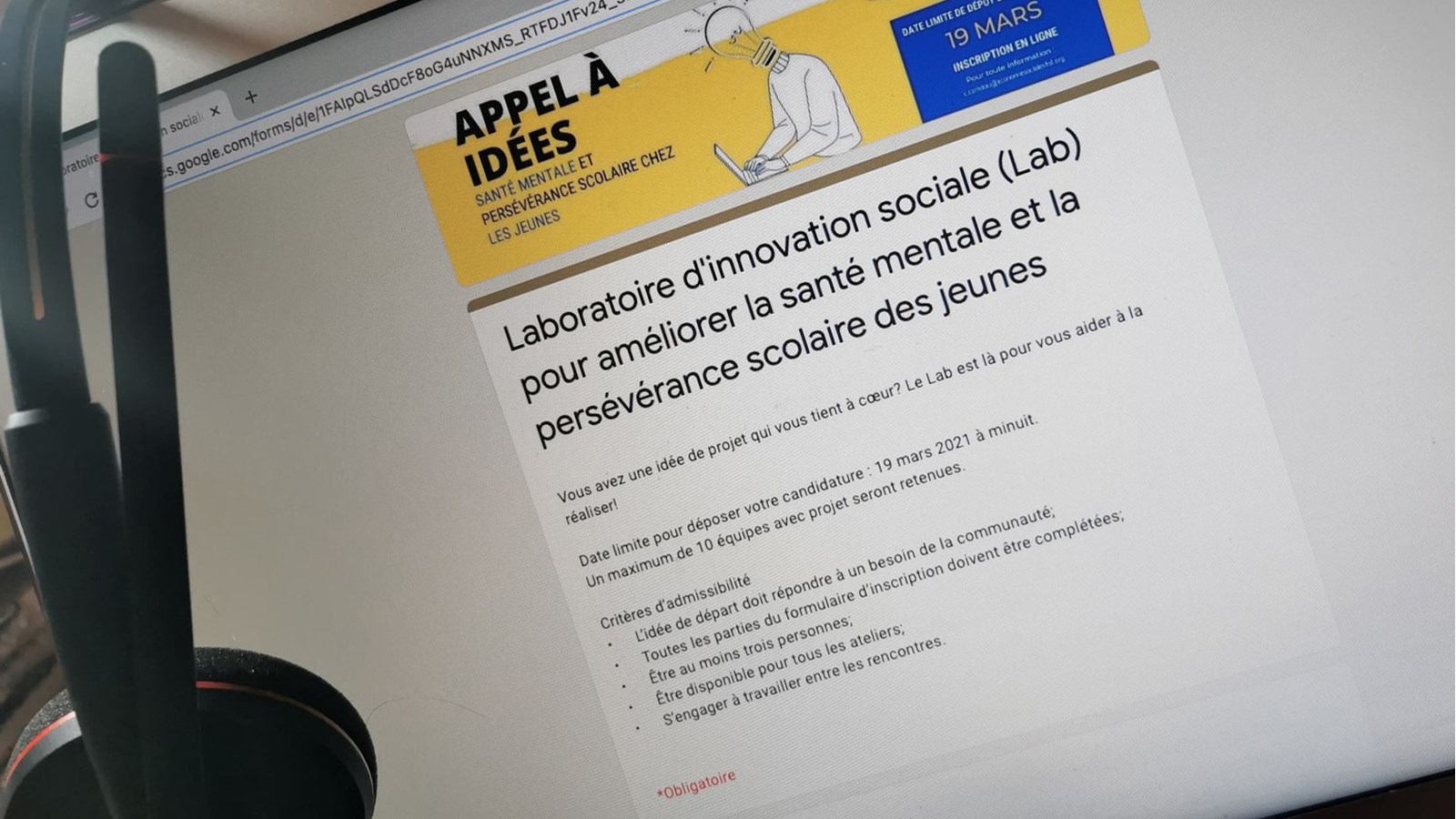 Appel de projets sur la santé mentale et la persévérance scolaire