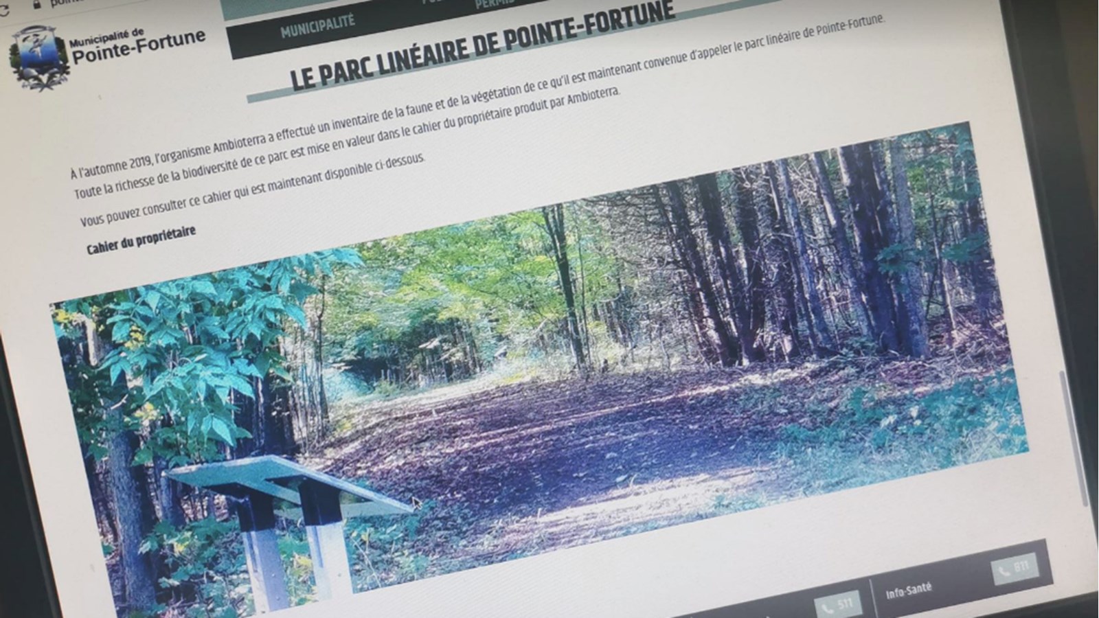 Pointe-Fortune sonde ses citoyens pour nommer son parc linéaire 