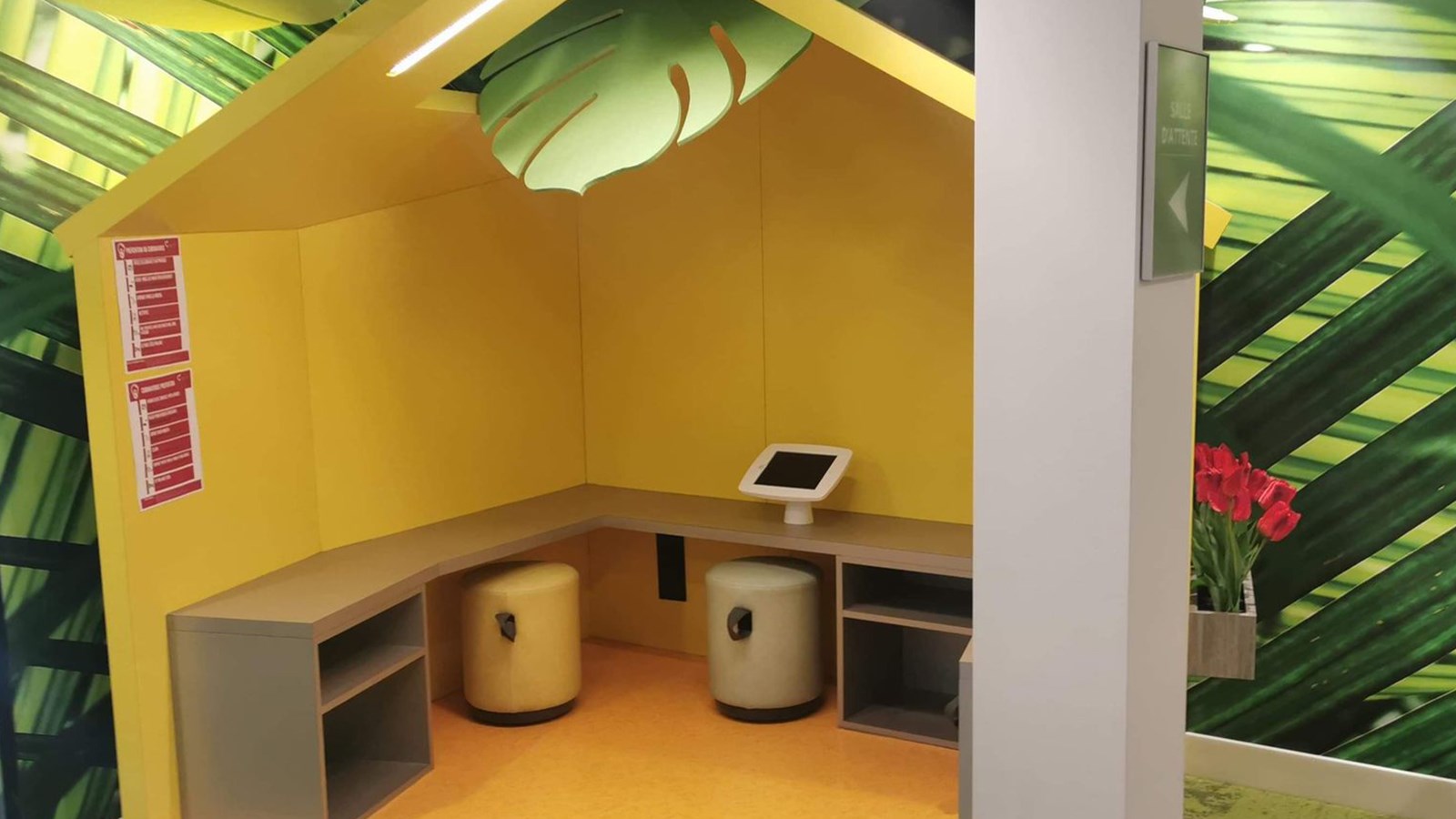 Un espace salle de jeux pour enfants rendra la visite et les soins de ceux-ci plus faciles et agréables grâce aux iPad disponibles