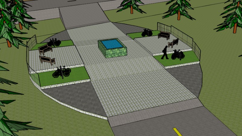 Ébauche du parc Léo-Myre à la fin des travaux en cours
