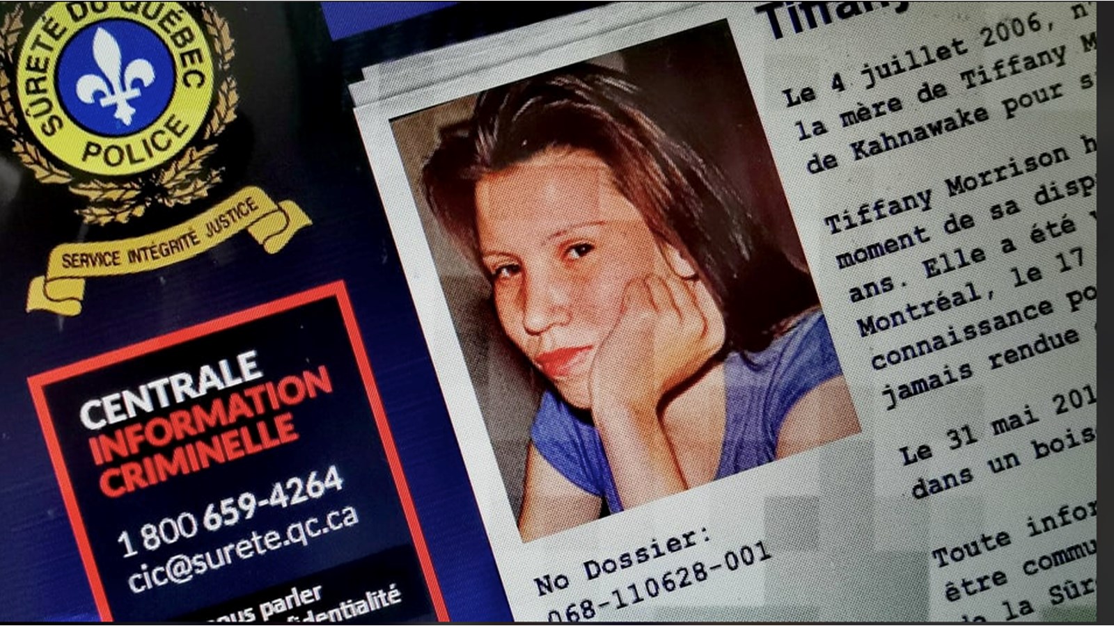 La SQ relance un dossier de disparition régionale datant de 2006