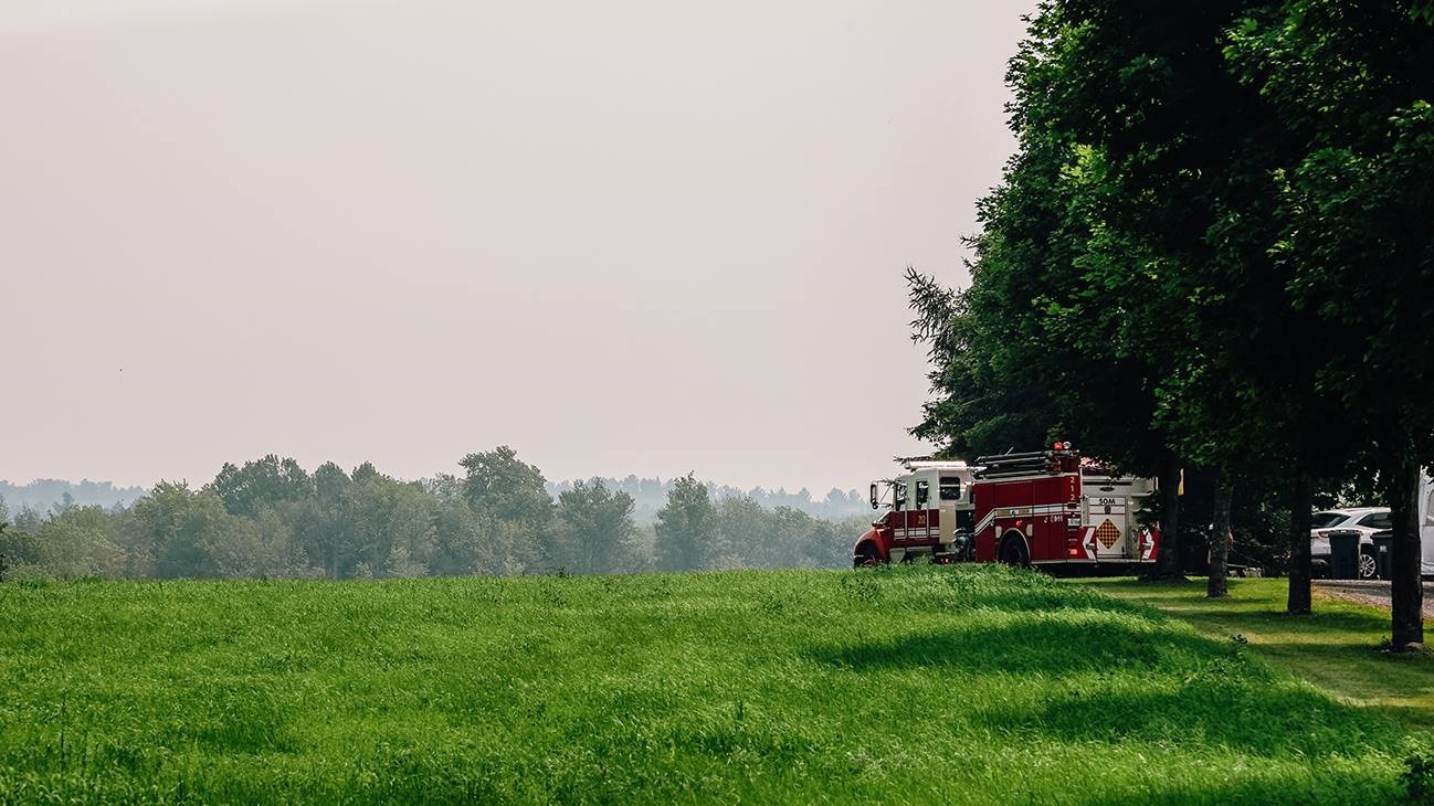 Intervention mineure des pompiers sur Alston Vale à Vaudreuil-Dorion.