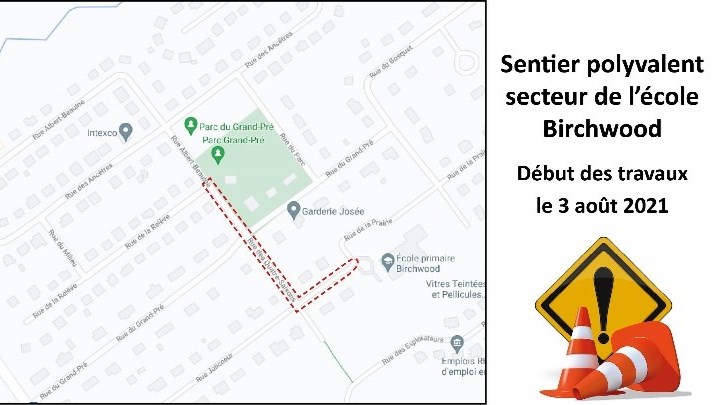 Début des travaux du sentier polyvalent secteur école Birchwood