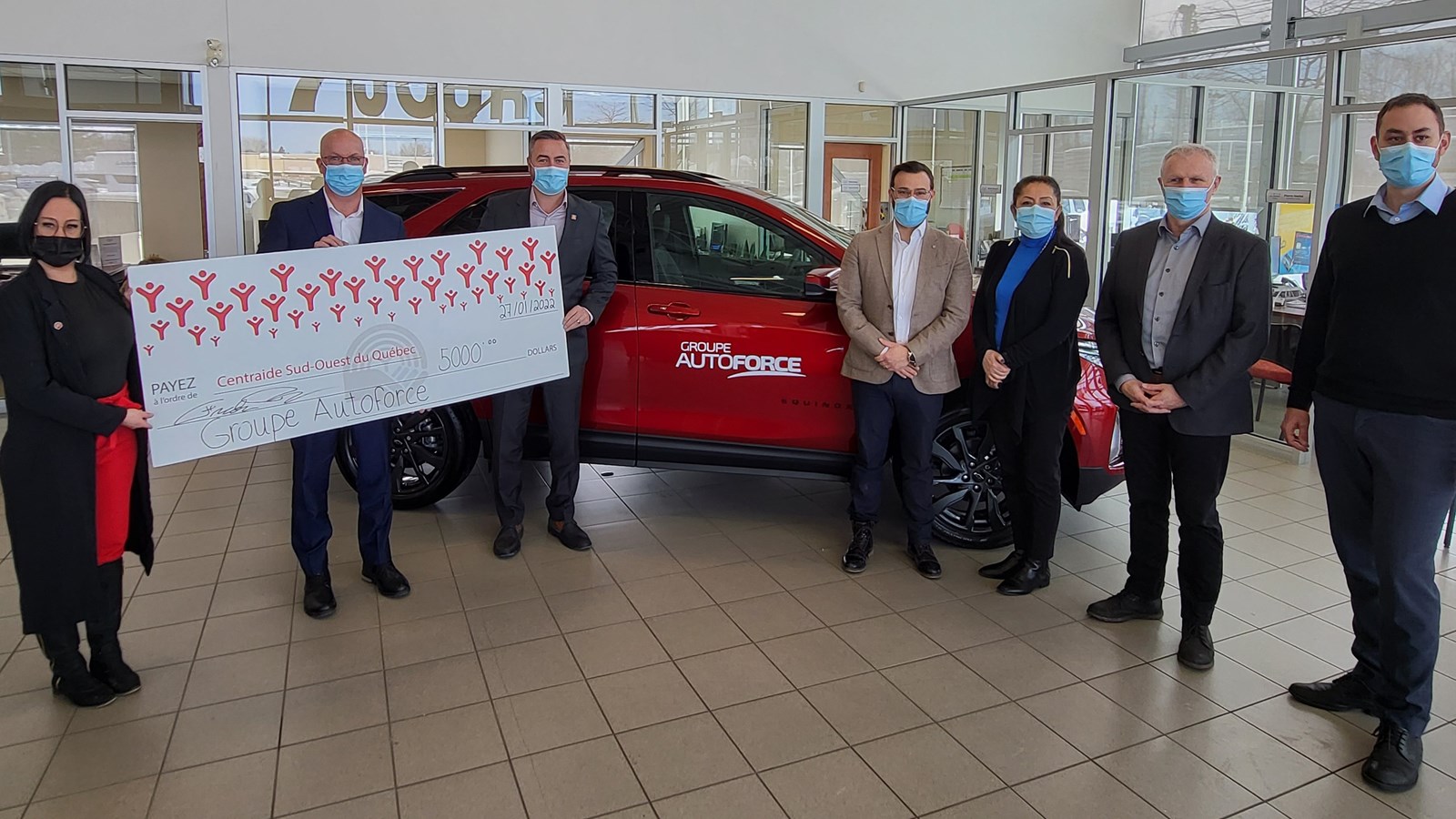 Le Groupe AutoForce remet 5 000$ à Centraide Sud-Ouest 