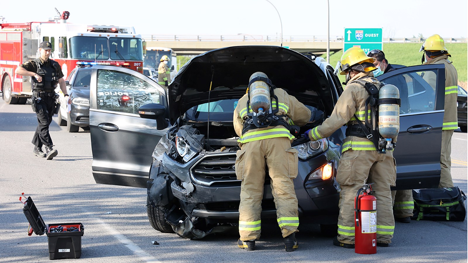 Une conductrice blessée dans une collision sur la route 201