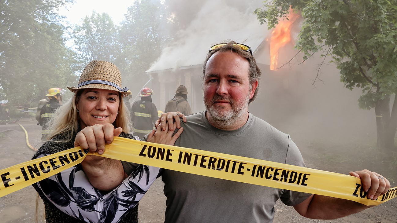 Julie Perron et Éric Latreille, propriétaires de la maison mise au feu.