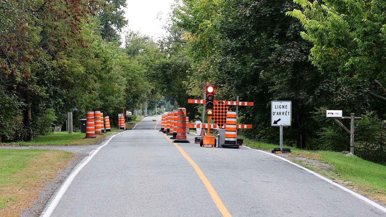 Chemin du Fleuve: une entrave en place pour quelques mois aux Cèdres