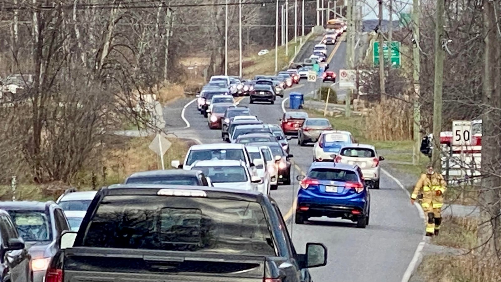 Collision causes major traffic jam in Saint-Lazare