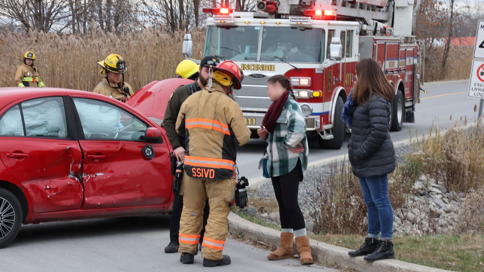 Collision entre une dépanneuse et une voiture à Vaudreuil-Dorion 