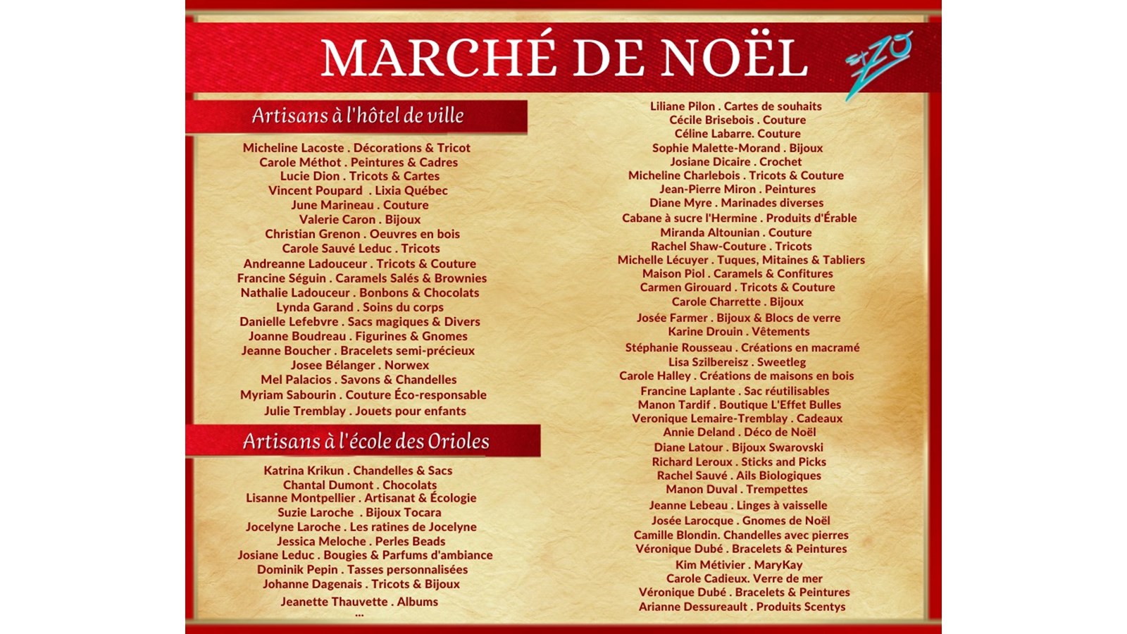 Ne manquez pas le Marché de Noël de Saint-Zotique ce dimanche 