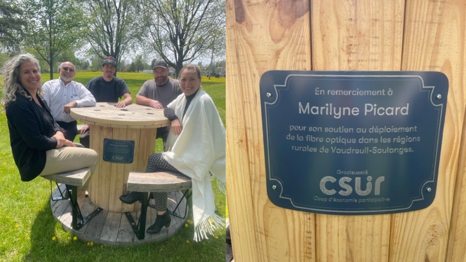 Une table à picnic deluxe offerte à la députée Marilyne Picard 