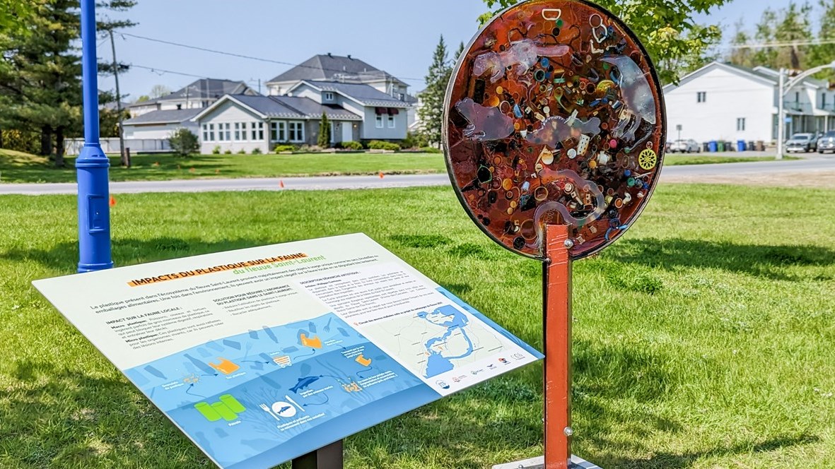 Le Cycle Polymère est la plus récente oeuvre de Philippe Corriveau qui prend place au parc Emblème des Coteaux
