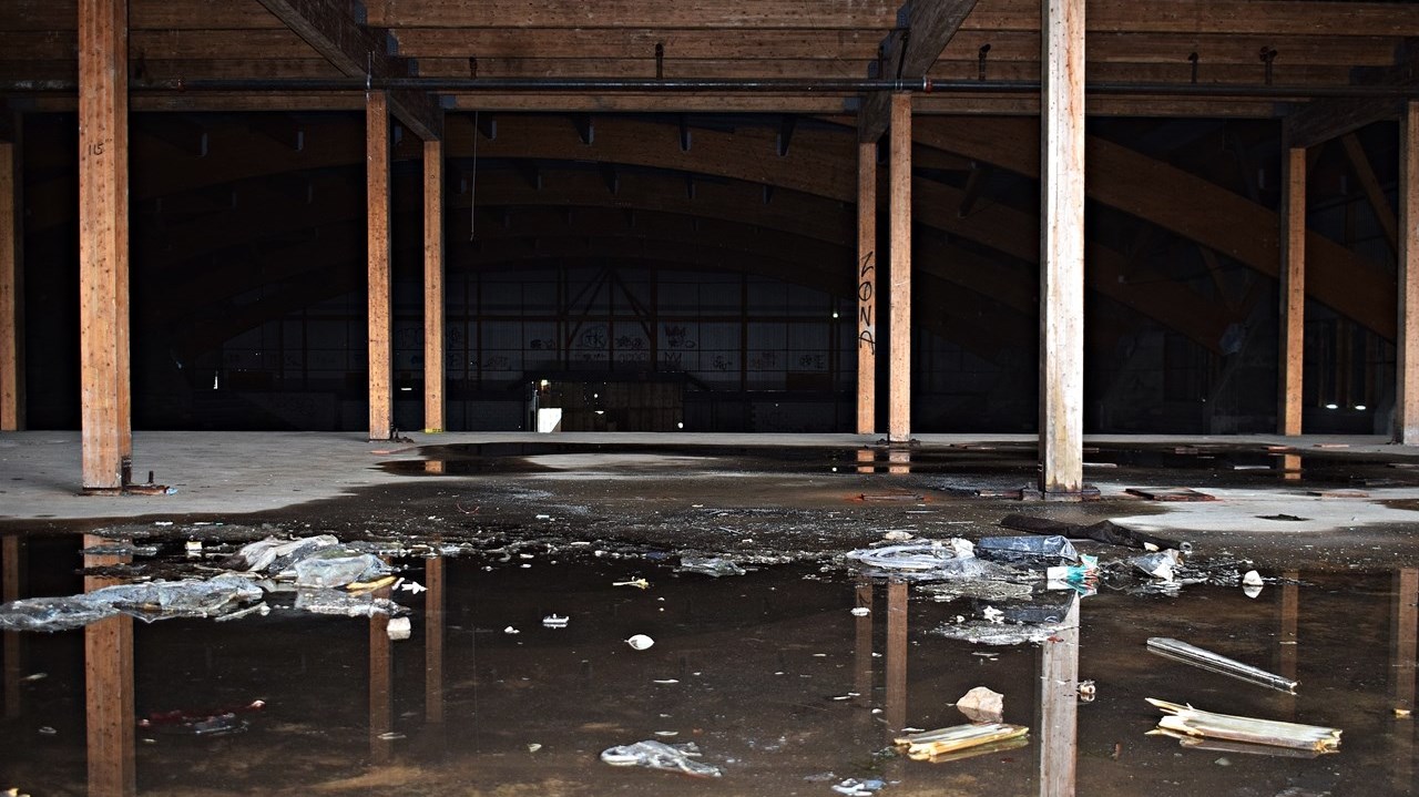 A rare peek inside the uncompleted Pincourt arena on May 21.