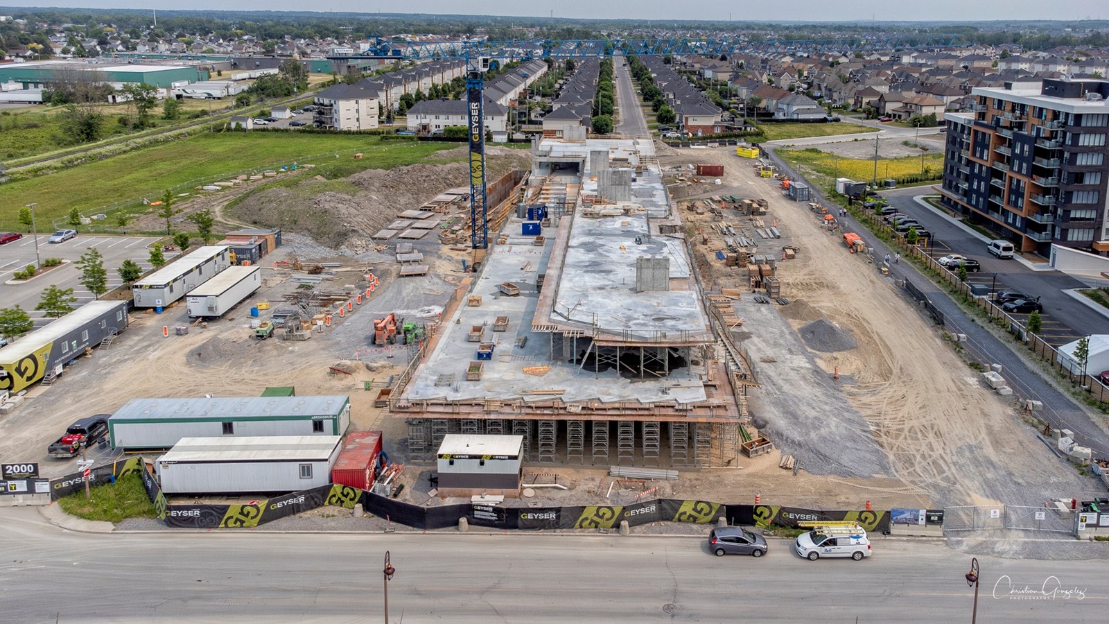 Pôle municipal: l'évolution du chantier vu des airs