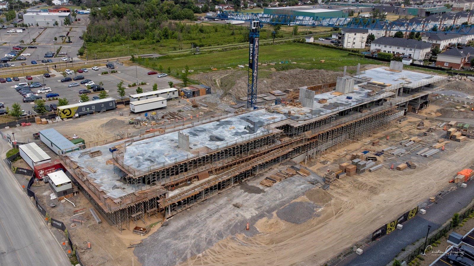 A bird's eye view of the municipal hub construction site 