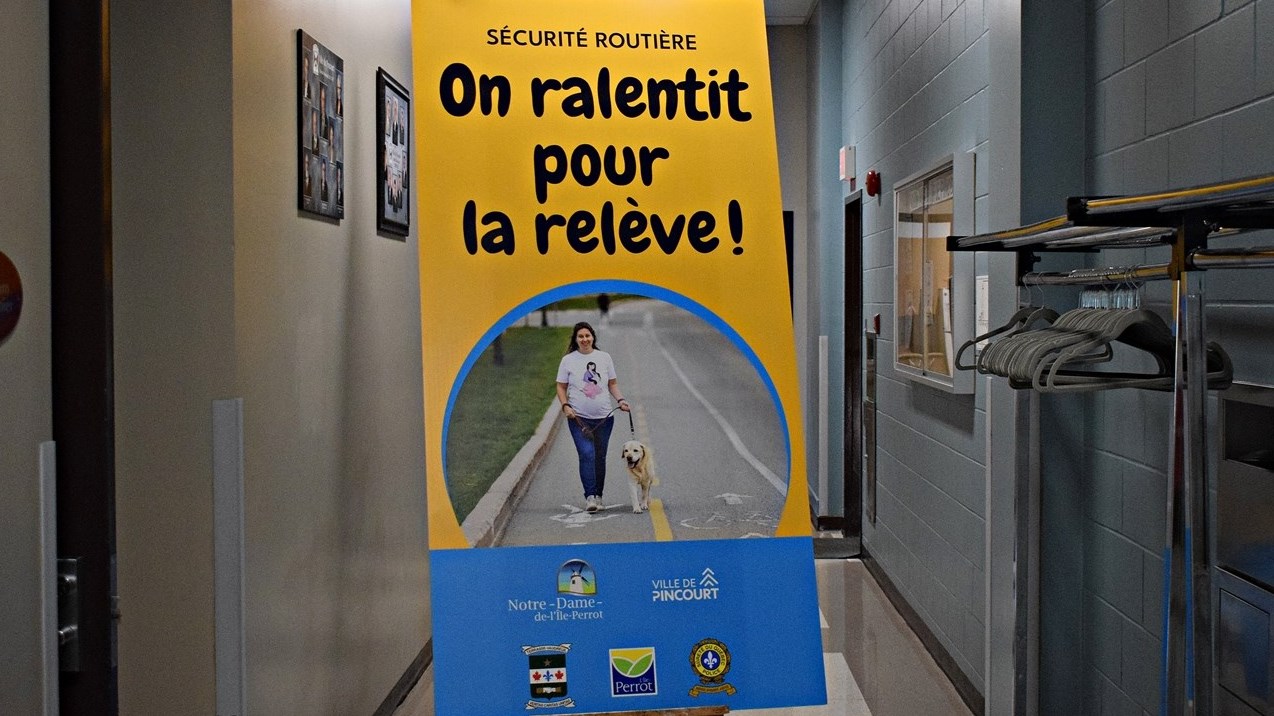 A poster for the road safety campaign launched by the four municipalities on Île Perrot on June 14.