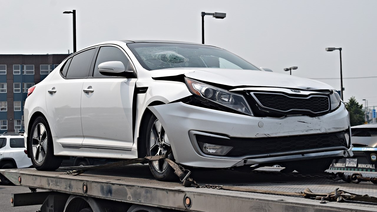 One person was taken to hospital after a two-car collision this afternoon in Vaudreuil-Dorion.