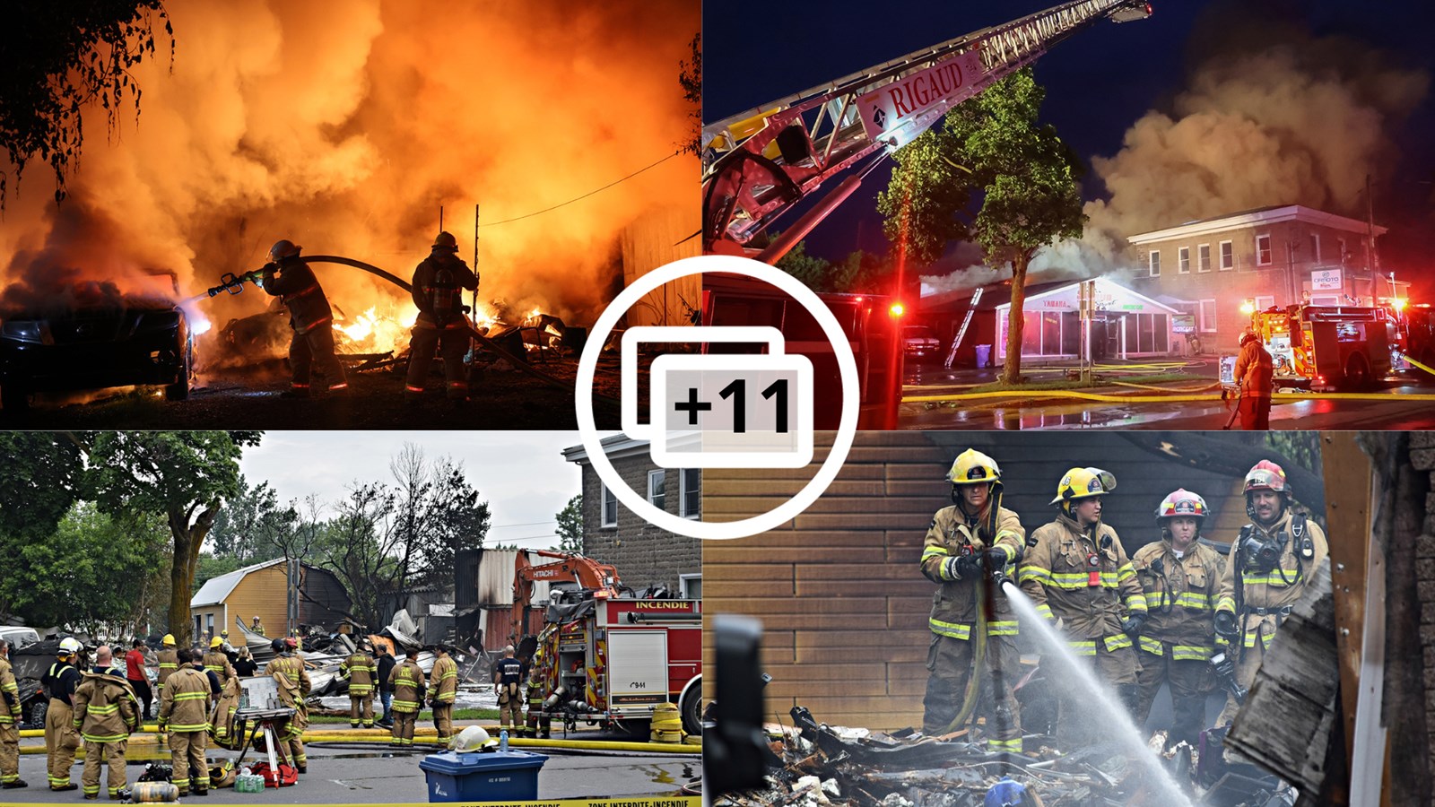 Retour en images sur l'incendie qui a ravagé Séguin Sport à Rigaud 