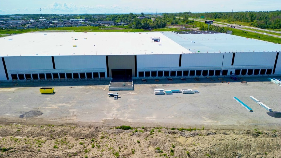 An aerial drone shot of the new Walmart distribution facility in Vaudreuil-Dorion taken on August 2.