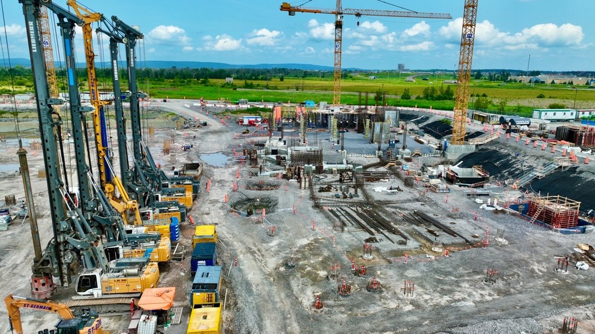 Recent drone pics document the ongoing construction phase