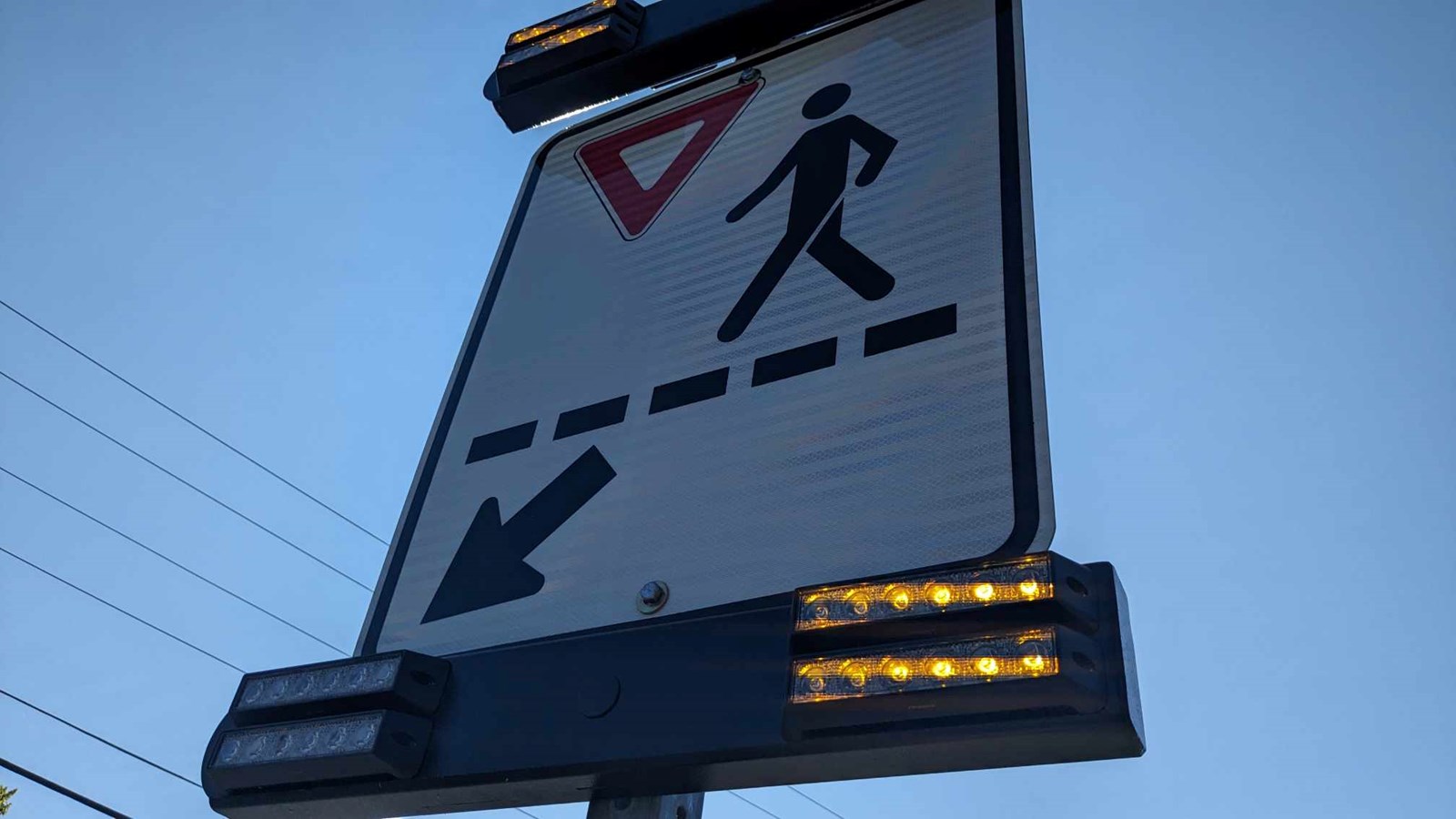 Rectangular rapid flashing lights soon to be installed in Rigaud
