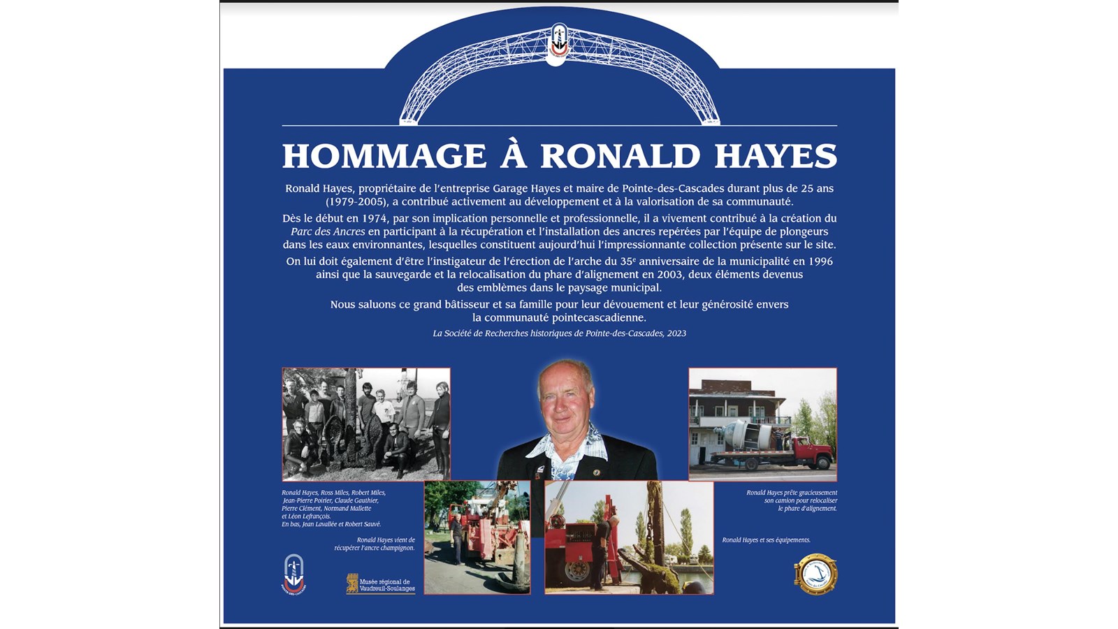 Commemorative plaque to Mr. Hayes