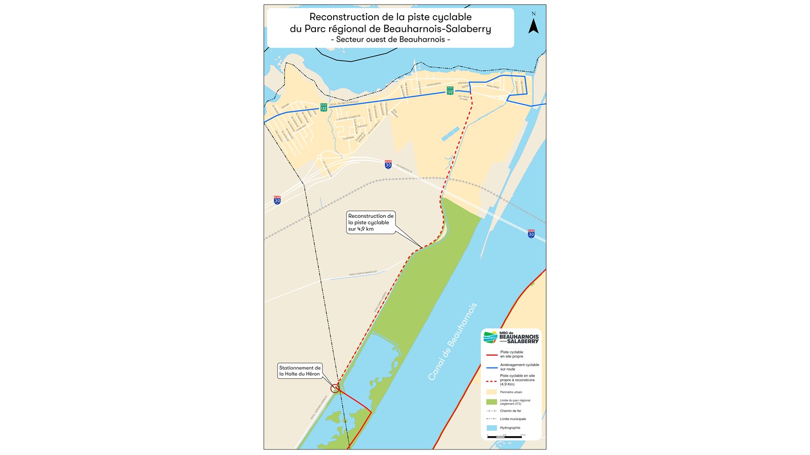 Reconstruction d'un tronçon de piste cyclable à Beauharnois