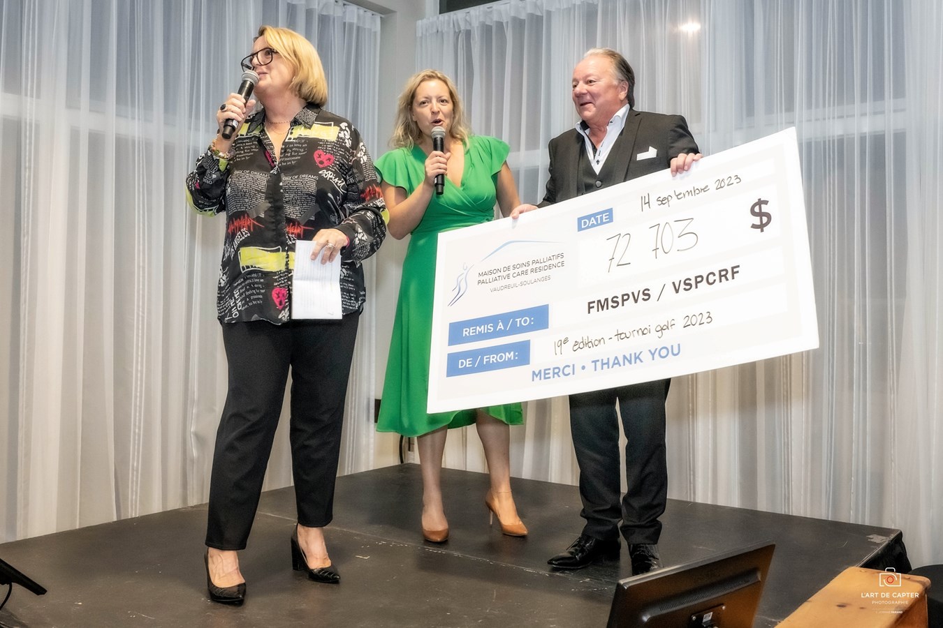 $72,700 raised by the Maison de soins palliatifs