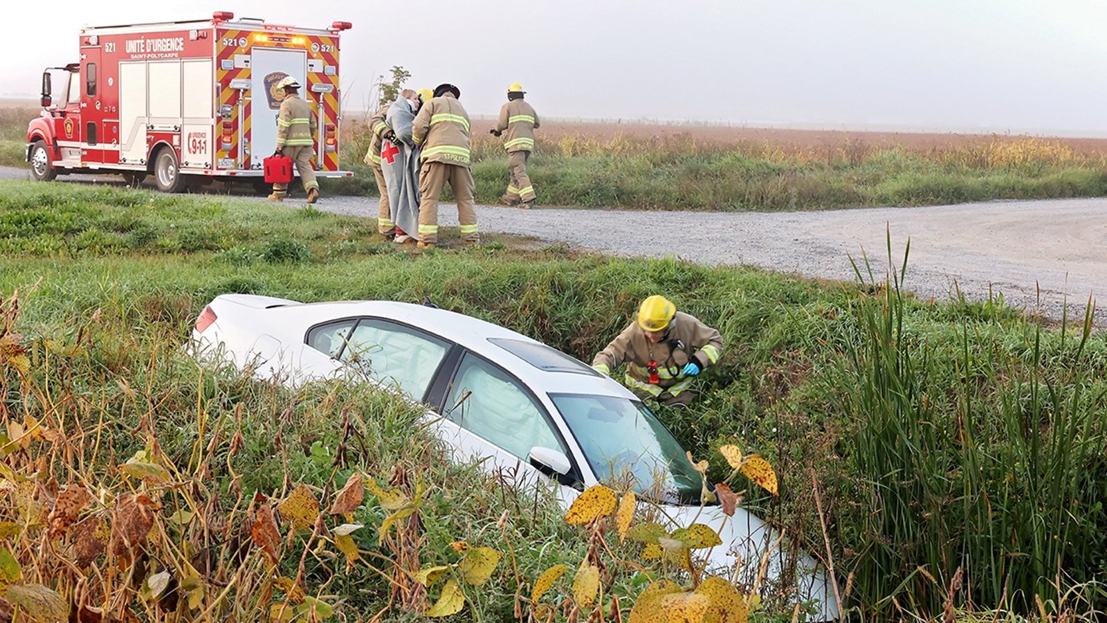 Sortie de route à Saint-Polycarpe tôt ce matin