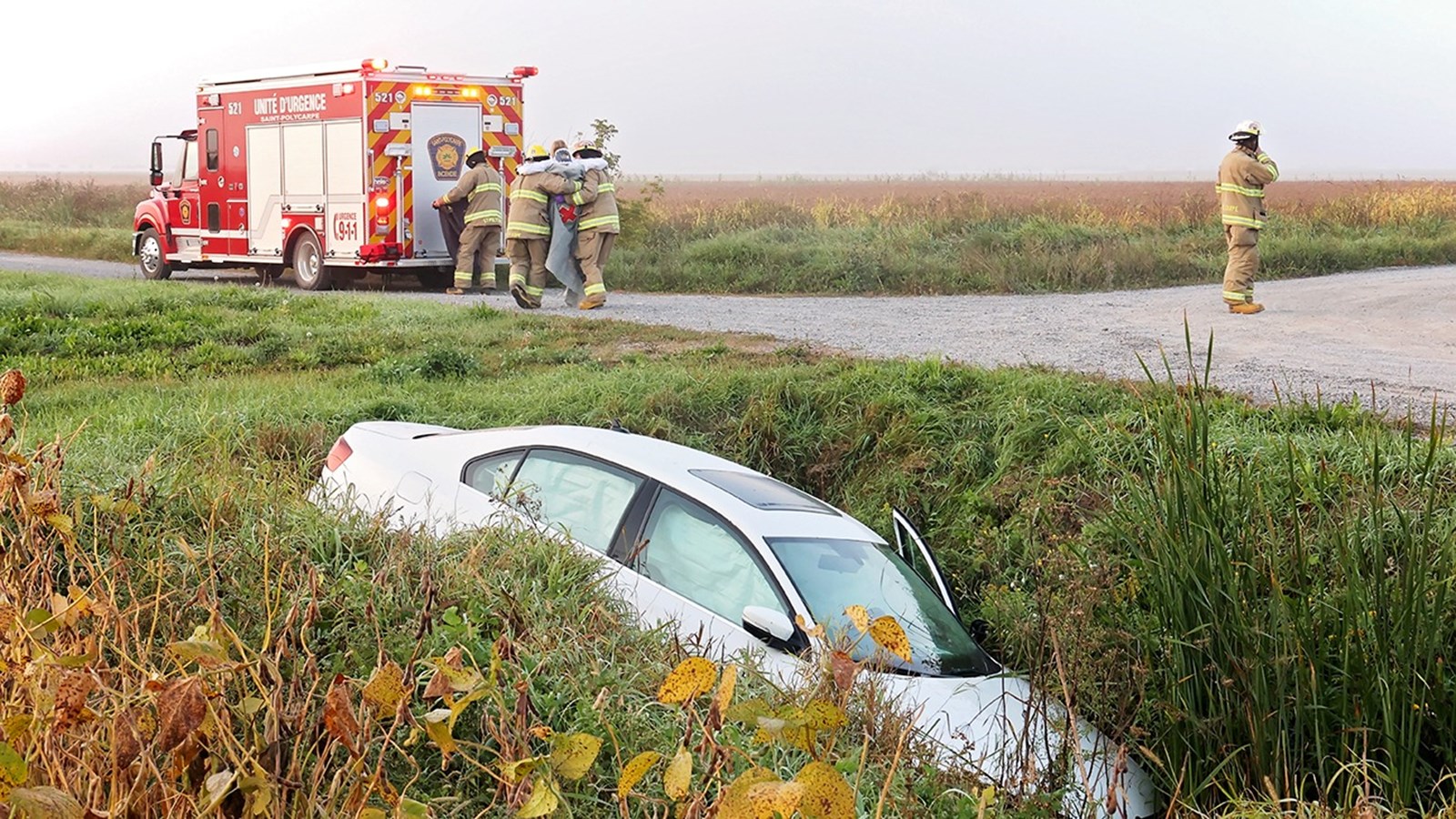Road accident in Saint-Polycarpe early this morning   