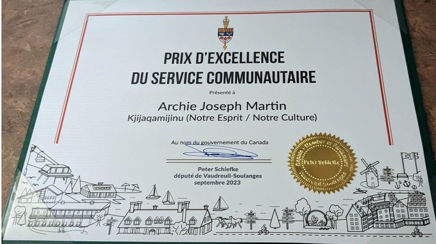 Rigaud elected official recognized for promoting First Nations culture and history