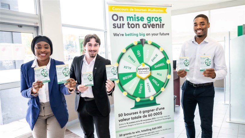 Dernier droit pour s'inscrire au concours GagneTaBourse pour les étudiants chez Desjardins