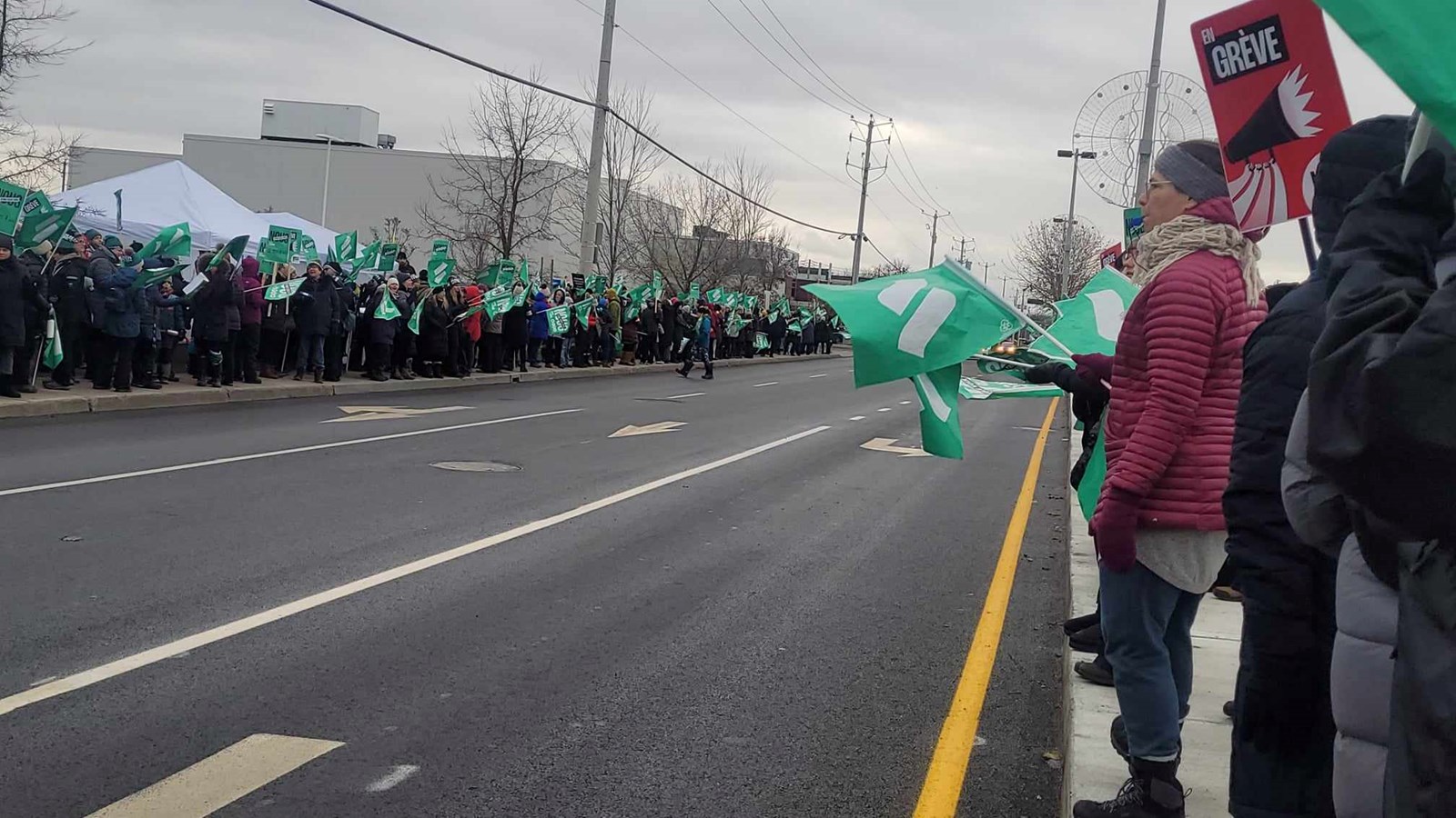 The vast majority of the population behind the strikers   