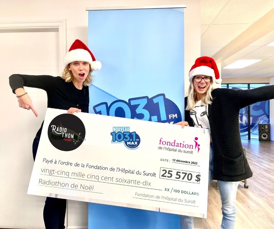 La Fondation de l'Hôpital du Suroît dépasse son objectif pour son 4e Radiothon de Noël 