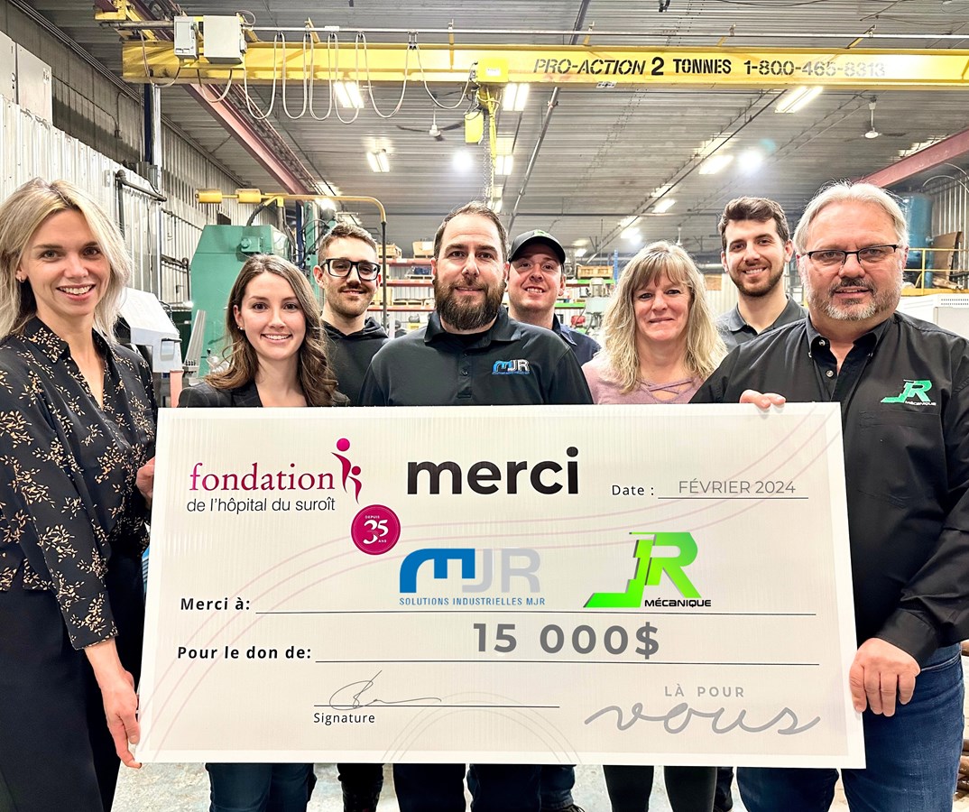 Les Industries MJR et J.R.Mécanique remettent 15 000$ à la Fondation de l'Hôpital du Suroît 