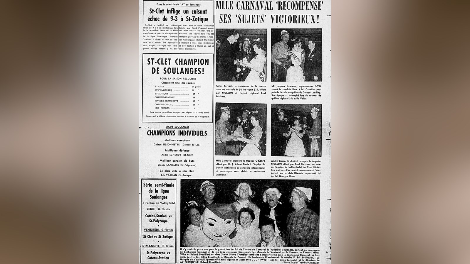 « Mlle carnaval « récompense » ses « sujets » victorieux! »