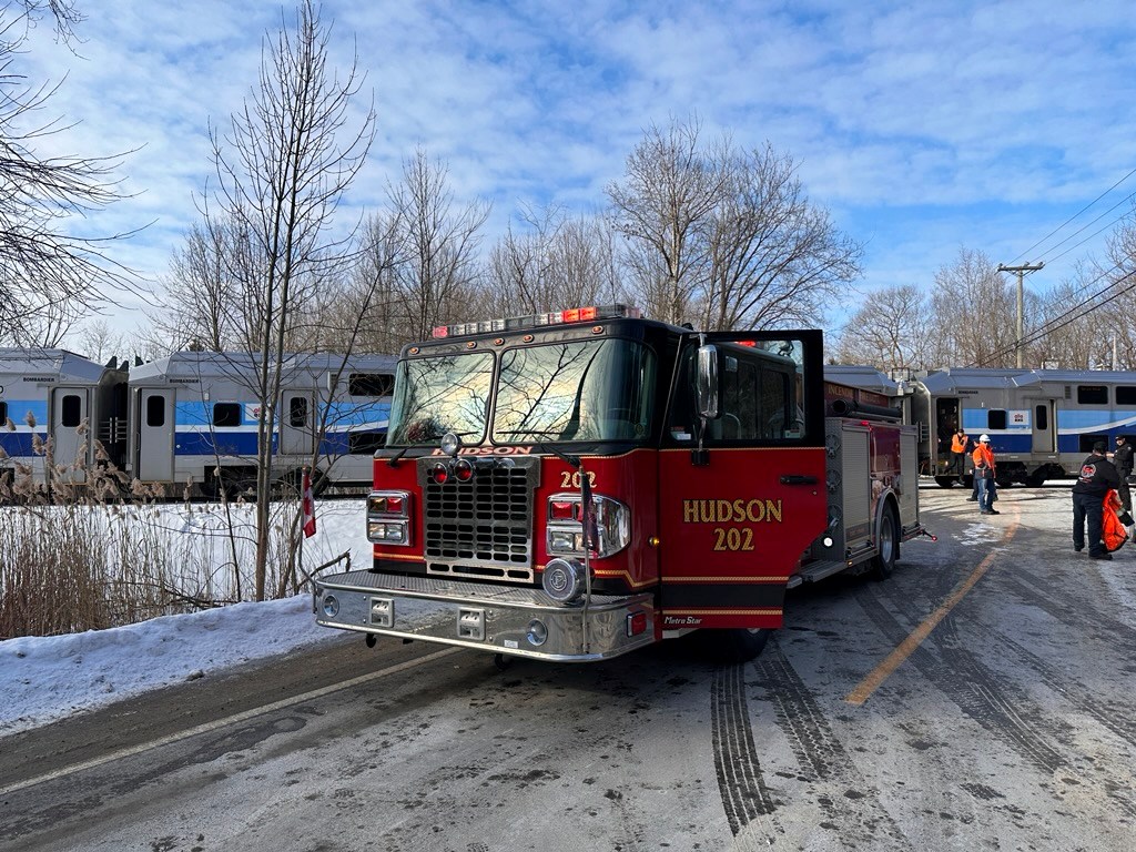 Collision entre un train d'exo et une voiture à Hudson