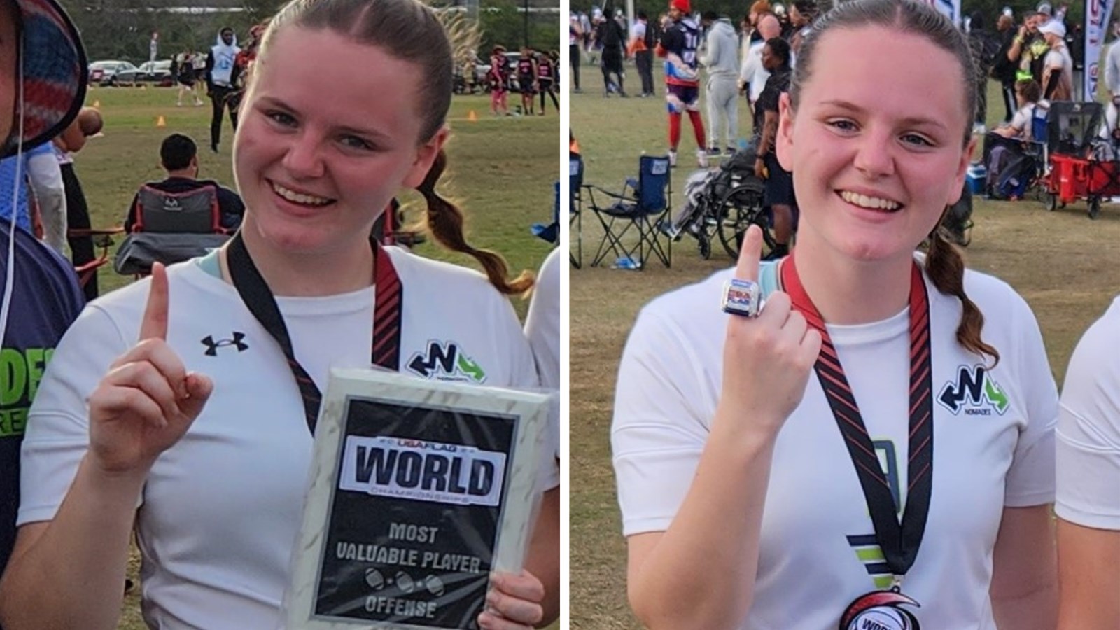 Sandy Godmer, 18, finished first at the USA 2024 World Flag Football Championship
