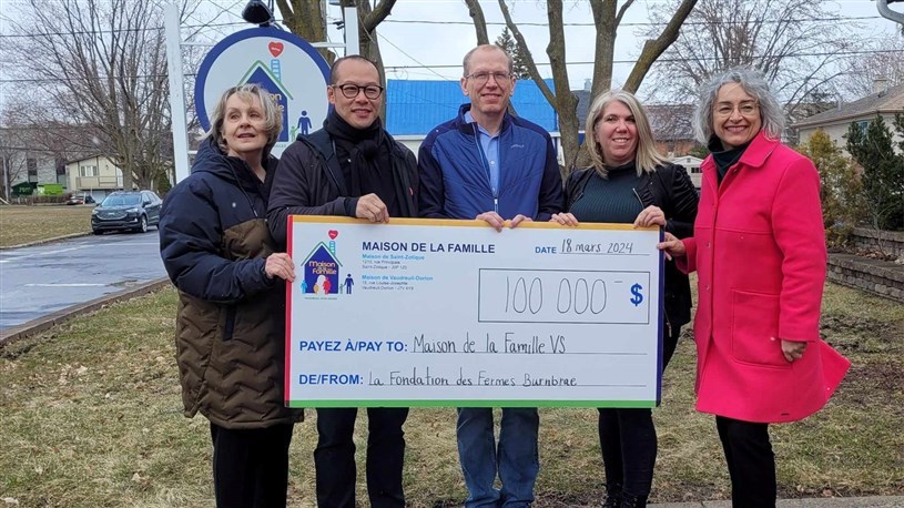 Burnbrae Farms Foundation donates $100,000 to Maison de la Famille