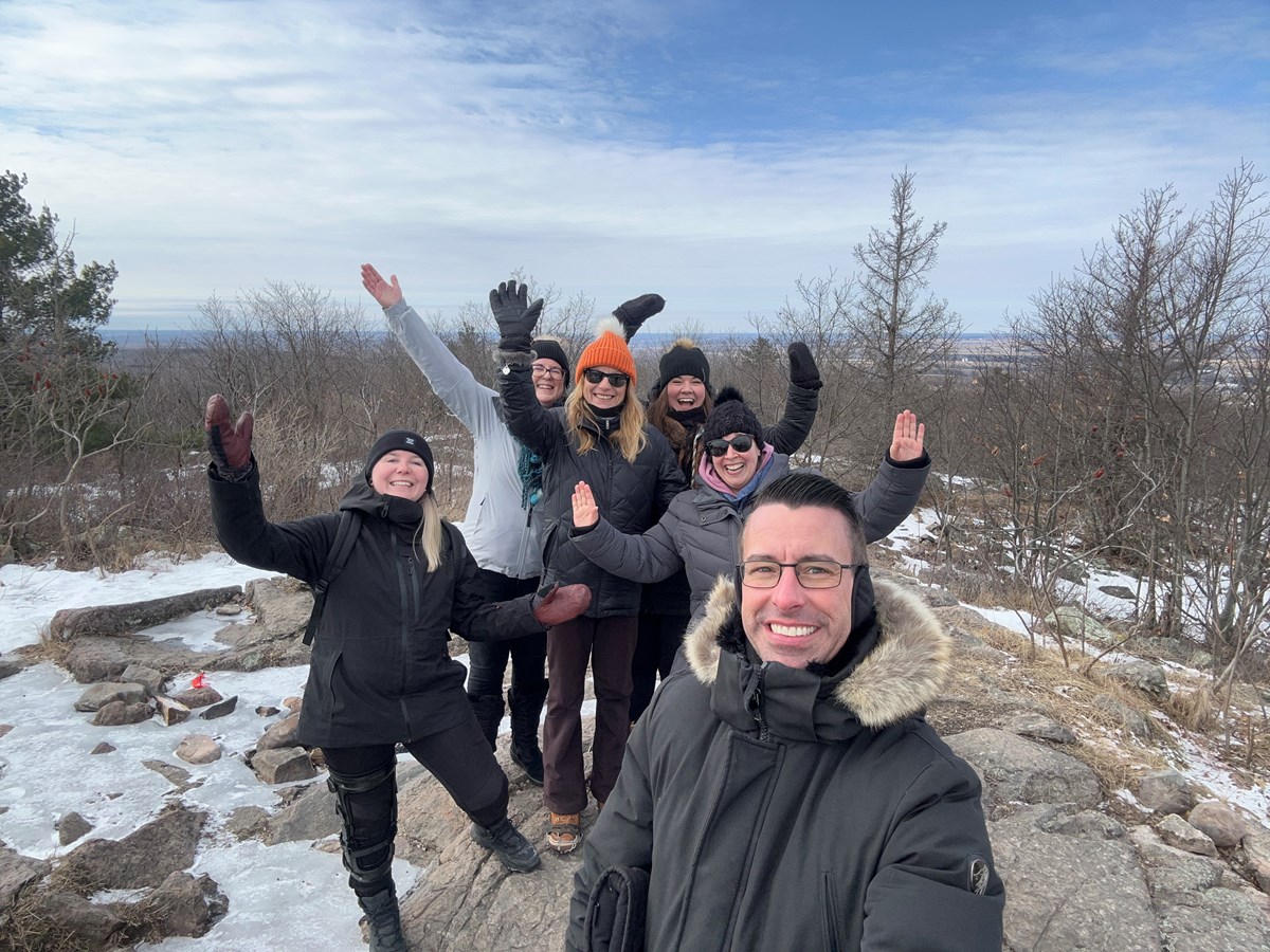For the staff, Mr. Michaud and five colleagues climbed Mont Rigaud in support of the cause and Alain Champagne