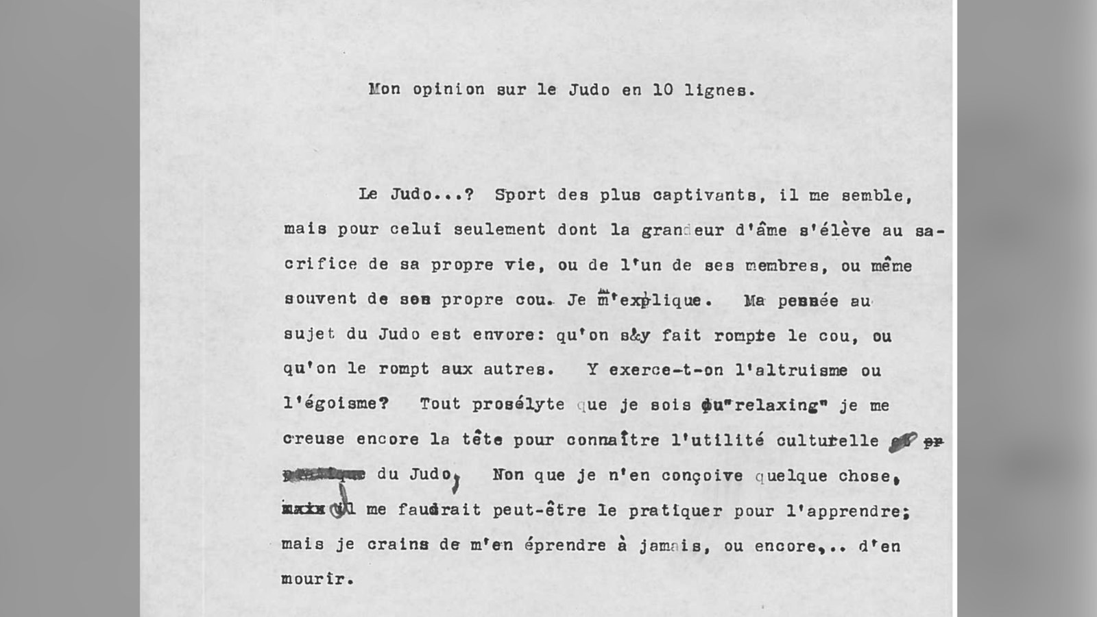 Pierre Patry donne son opinion sur le judo.