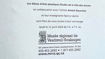 Verso du carton d'invitation