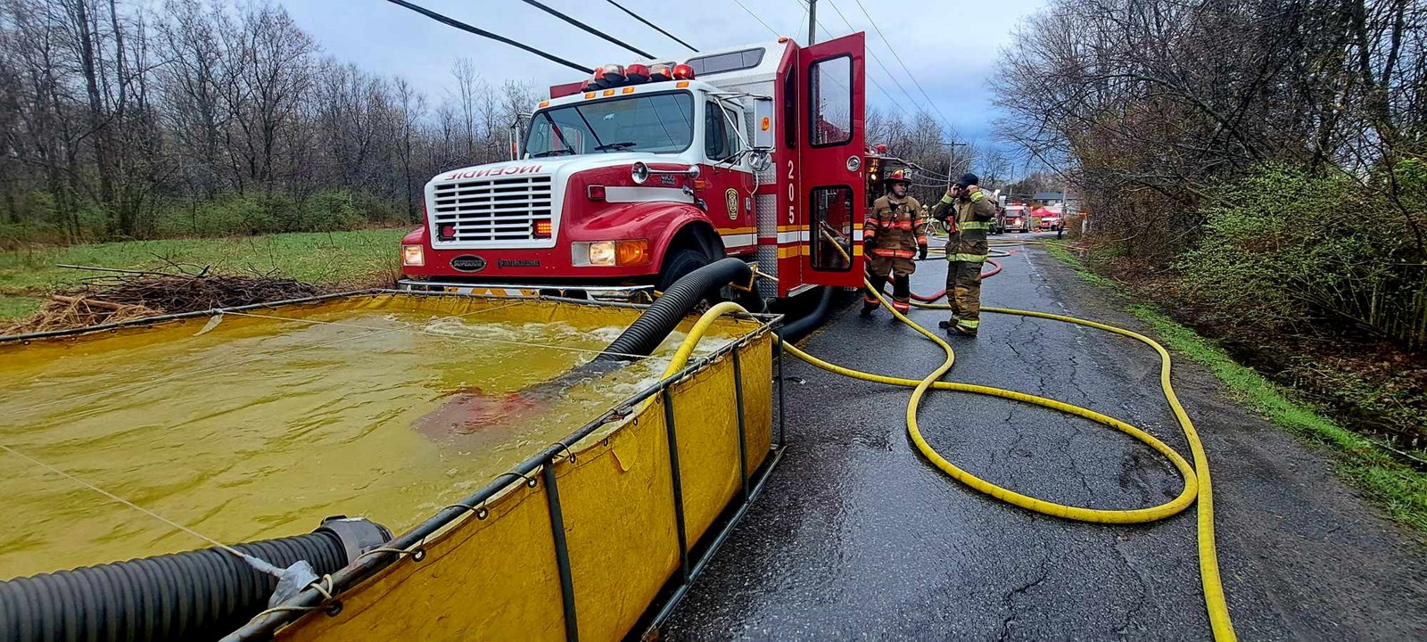 Abandoned house destroyed by flames