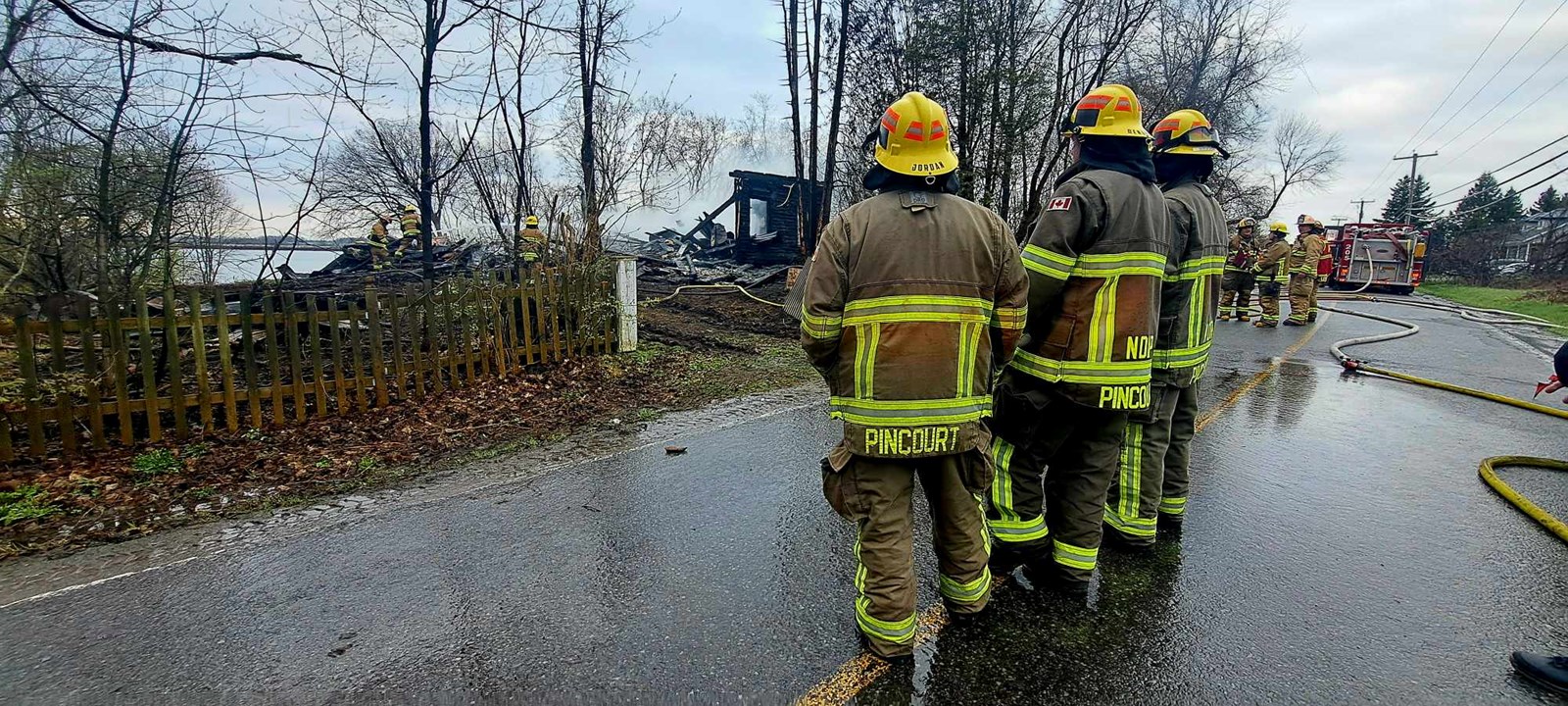 Abandoned house destroyed by flames   