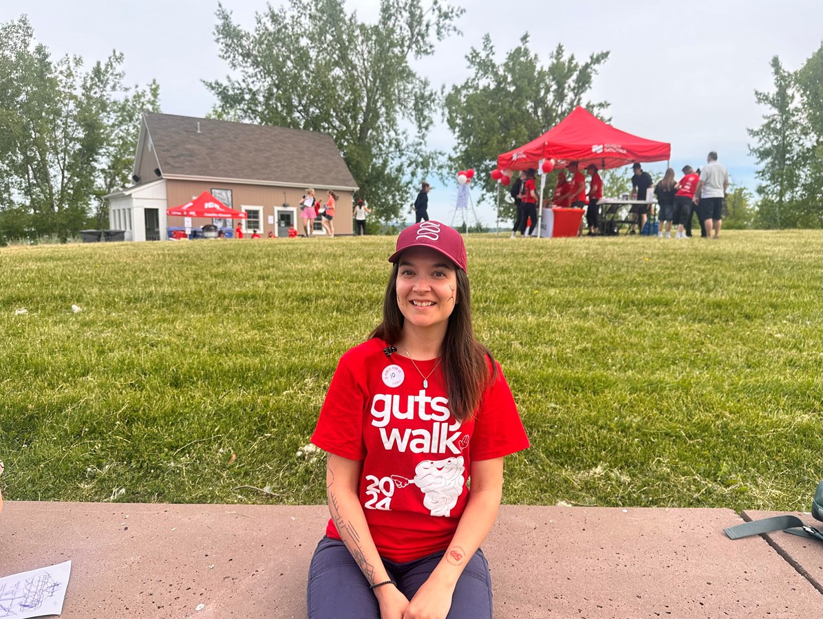 Jennifer Loschiavo, spokesperson for the Gutsy Walk, who has been walking for the cause for 10 years.