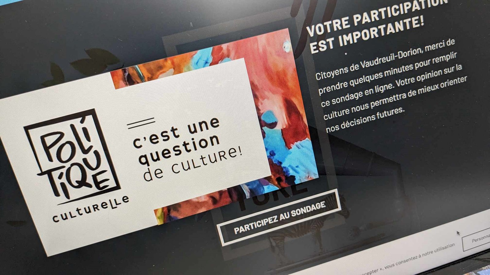Un sondage pour connaître les attentes et habitudes culturelles des Vaudreuillois-Dorionnais
